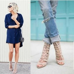 Joie Anja caged lace up open toe booties